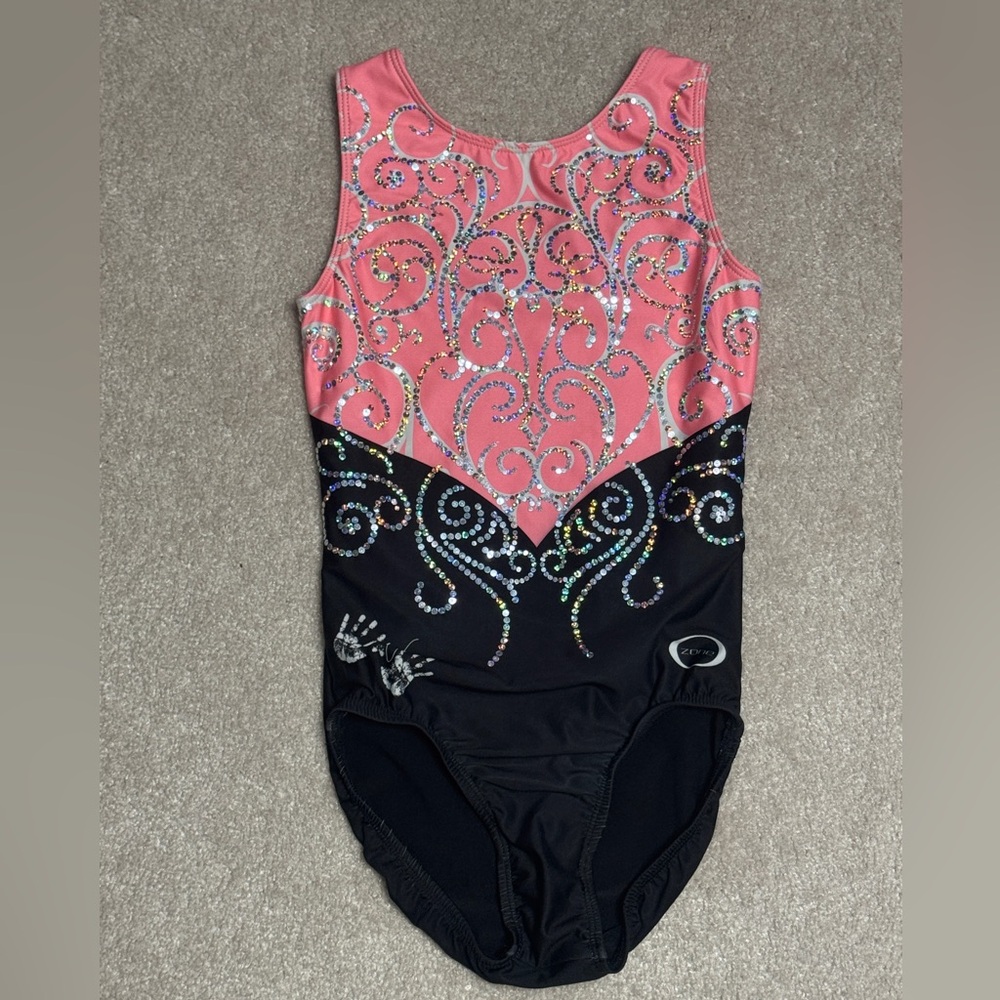 BNWOT Chalk Warrior Coral Swirl gymnastics leotard